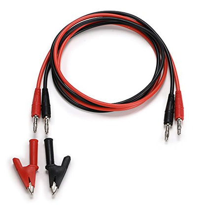 Sumnacon 4 in 1 Banana Plug Alligator Clip Pure Copper Fork Test Lead, 3.3 ft Multimeter Flexible Test Lead Wire Cable with Protective Jack Copper Clamps for Electrical Testing 1000V/15A - size: 3.3 ft