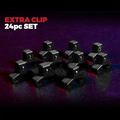 Olsa Tools Black Spring-Loaded Socket Clips - 24-Pack (3/8-Inch Drive) - Compatible with Olsa Socket Holders - Part: 1136 - color: 3/8-Inch Drive, Black