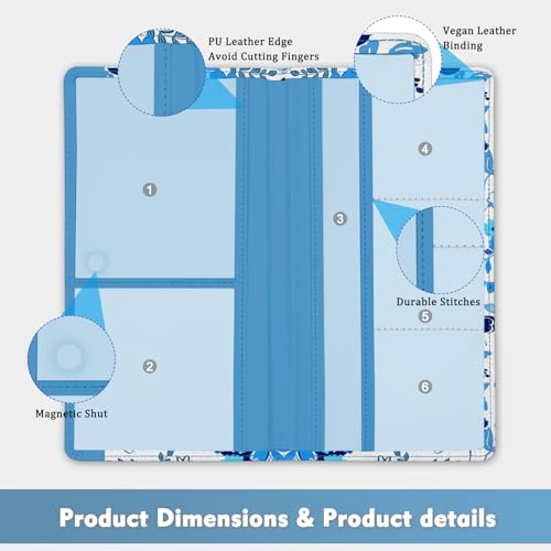 Car Registration and Insurance Holder, with Magnetic Closure for License, Cards and Documents, All Vehicle Needs and Car Accessories (Flower-Blue) - color: Flower-Blue