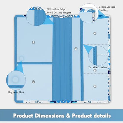 Car Registration and Insurance Holder, with Magnetic Closure for License, Cards and Documents, All Vehicle Needs and Car Accessories (Flower-Blue) - color: Flower-Blue
