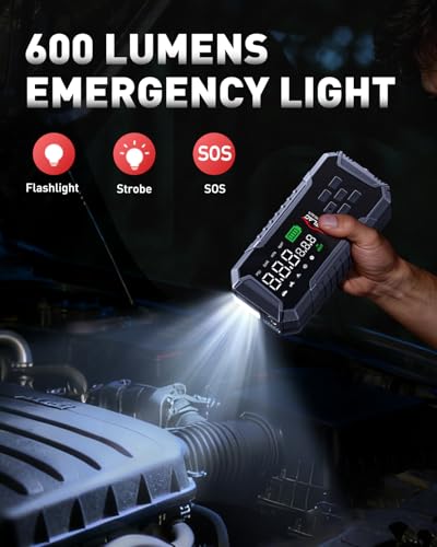 Car Jump Starter with Air Compressor 160PSI, 7000A Car Battery Jumper Starter Portable 12V Jump Box(All Gas/12L Diesel), Cordless Tire Inlfator, 26800mAh Powerbank, Led Lights, Safety Hammer