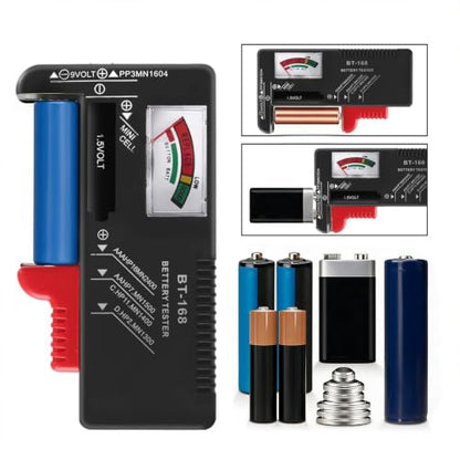2Pcs Battery Tester for AA AAA C D 9V 1.5V Household Batteries | Universal Battery Tester Checker For Button Cell Model BT-168 Requires No Battery for Operating - color: 2Pcs