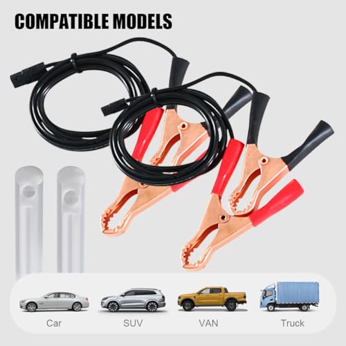 12V Car Fuel Injector Flush Cleaner Adapter Kit, Car Diesel Gas Injector Nozzles Adapter DIY Cleaning Tool Set with Test Lead for Fuel Pump Pressure Test, Universal for Fuel Injector Tester