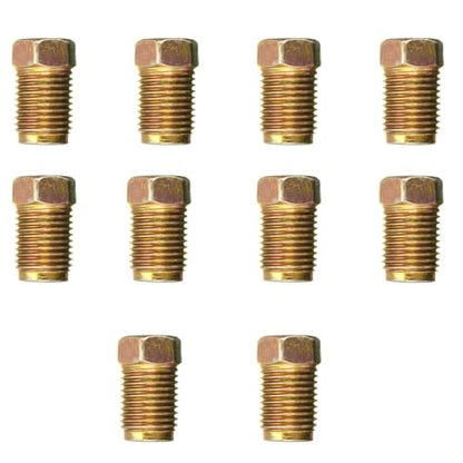 10PCS Car Brake Line Fittings, M10 x 1.0 Thread Stainless Steel Brake Line Nut, Metric Invert Flare Fittings for 3/16" Brake Line Tube