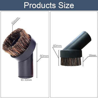 1.25'' Shop Vacuum Dust Brush Attachment with 25mm Horse Hair (2PCS) - Round Dust Brush Soft Bristle for Furniture, Blinds, Car, Wood, Electronics - 1.25 inch (32mm) Vacuum Accessories - style: Only 32MM Attachment