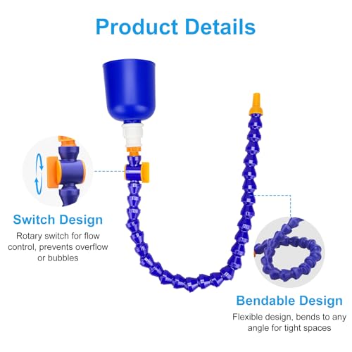 Linkstyle 27 Inch Bendable Long Funnel for Transmission Fluid with Rotary Switch for Automotive Oil Fuel Coolant