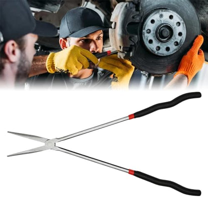 16 Inch Long Reach Pliers, Needle Nose Pliers Repairing Pliers with Long Handle, Steel Tip Nose Pliers for Mechanics/Technicians/Contractor/Home Repairing (Straight Angle)