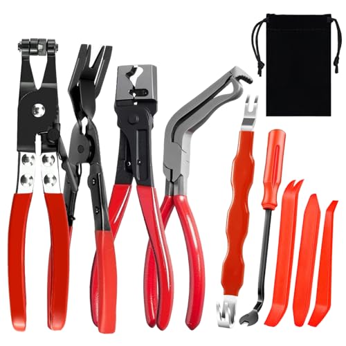 5PCS Automotive Electrical Disconnect Pliers Kit, Carbon Steel Connector & Clip Removal Tools, Hose Clamp Pliers set for Auto Repair - size: Pliers-09