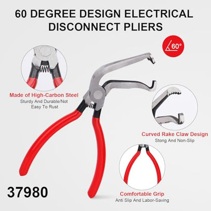 4PCS Electrical Disconnect Pliers Set For Car: Automotive Tools Electrical Plug Connector Removal Disconnect Pliers Kit, Connector Separator and Hose Clamp Plier