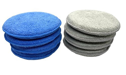 8-Pack 5" Microfiber Wax Applicator Pads & Professional Car Wax Applicator, Foam Polishing Pads for Car Fine Polishing & Cleaning