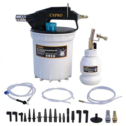 24PCS Brake Bleeder Kit, Vacuum Brake Bleeder Kit | 2L Brake Fluid Extractor and 1L Refilling Bottle, Pressure Clutch Bleeder Kit with 19 Adapters
