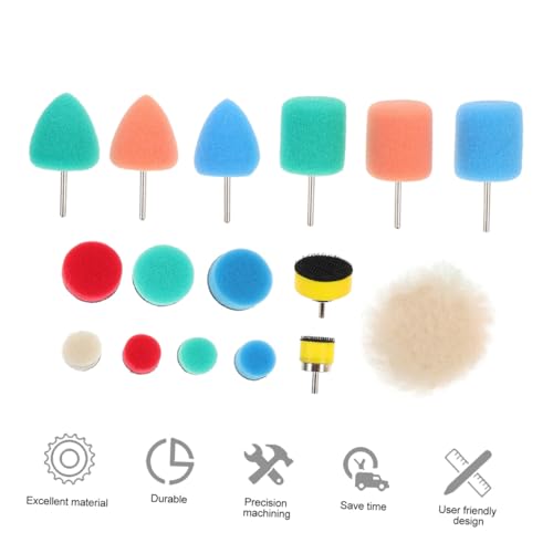 Healifty 16-piece Car Polishing Wheel Kit Sponge Pads for Auto Detailing Clay Bar Brush Car Wheel Brush Light Weight Portable
