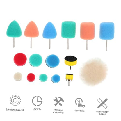 Healifty 16-piece Car Polishing Wheel Kit Sponge Pads for Auto Detailing Clay Bar Brush Car Wheel Brush Light Weight Portable