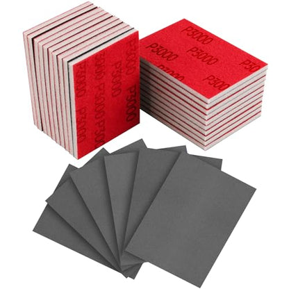 24Pcs Sanding Sponge 3000 Grit Wet Dry Soft Foam Hand Sander Block | 3x4 Inch Soft Foam Conforms to Curves and Edges, Hook and Loop Backing, Ideal for Wood Metal - size: 24pcs 3000 Grit, style: Aluminum