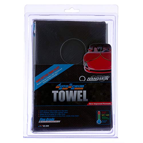 Nanoskin AUTOSCRUB Surface Prep Towel Fine Grade- Patented Clay Bar Replacement Tool to Remove Embedded Contaminants Before Wax & Coating | Safe for Painted Surface, Glass, Plastic, Metal & More, 12" x 12" - style: Fine Grade 12" x 12"