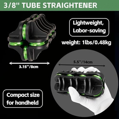 Handheld Tubing Straightener, 3/8 Inch O.D. Tube Straightening Tool for Brake Line Fuel Line Copper/Aluminum/Steel Coils - size: 3/8 Inch