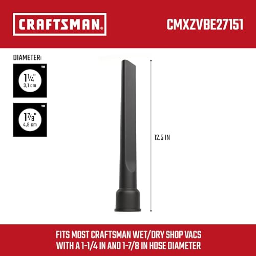 CRAFTSMAN CMXZVBE27151 1-1/4, 1-7/8 in. Crevice Tool Wet Dry Vac Attachment - size: Crevice Tool