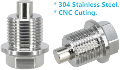 1PC M18x1.5 Stainless Steel Magnetic Engine Transmission Oil Drain Plug Fit Acura Honda Toyota BMW Volvo Porsch Can-Am Rolls-Royce Select Model, Replace 90021900930 90341-18023 DP007 - size: M18x1.5