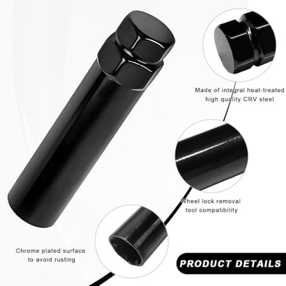 7 Spline Lug Nuts Key Tuner, 7-Point Wheel Lock Key Replacement with 20mm Inner Diameter, Wheel Lug Nut Removal Tool for Wrench with 13/16" (21mm) & 7/8" (22mm) Hex