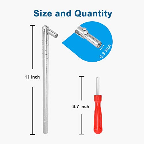 Riseuvo Stem Puller and Installer - 10pcs TR412, 6pcs TR413, 6pcs TR414 Short Rubber Tire Valve Stems, 4 Way and Single Head Valve Core Remover Tool