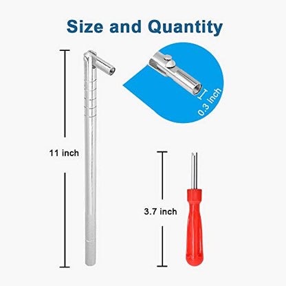 Riseuvo Stem Puller and Installer - 10pcs TR412, 6pcs TR413, 6pcs TR414 Short Rubber Tire Valve Stems, 4 Way and Single Head Valve Core Remover Tool