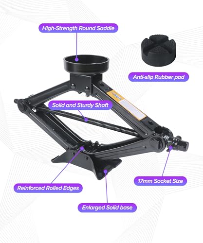 2.5 Ton Car Jack,Car Accessories Portable Scissor Jack,Universal Tire Jacks,Automotive Tire Changing Kit,Compatible with Cars,SUV,RV,Sedan,Trucks,MVP,Minivan,Van,and Other Vehicles
