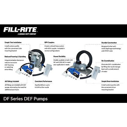 Fill-Rite DF012N 12V 8 GPM Diesel Exhaust Fluid (DEF) Transfer Pump (Pump Only) - style: 12V Pump Only