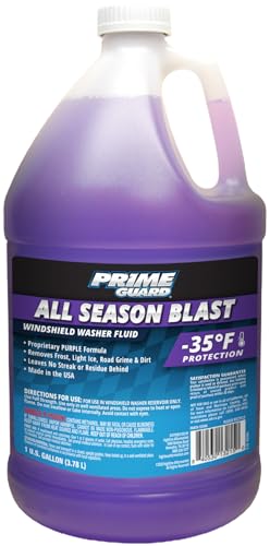 Prime Guard -35°F All Season Blast Windshield Washer Fluid | De-Icer Formula, Removes Ice, Bugs & Road Grime | Ready-to-Use & Safe for All Vehicles | 1 Gallon - size: 1 Gallon (Pack of 1), style: All Season Blast -35°F