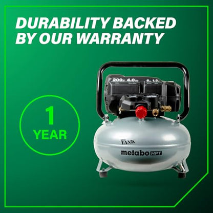Metabo HPT Air Compressor, THE TANK, Portable Pancake Air Compressor 200 PSI, 6 Gallon Tank, Versatile for Use with Framing, Siding, Finish, Brad or Roofing Nailers, EC914S - style: 6-Gallon Pancake, 200 PSI