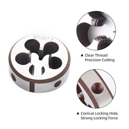 M14 x 1.5 Metric Thread Tap and Die Set, M14 x 1.5mm High-speed Steel Machine Tap Die Set Right Hand - size: M14 x 1.5mm