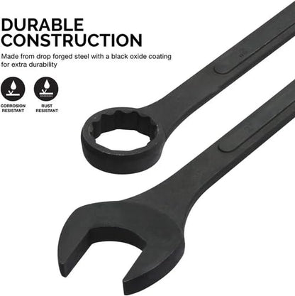 Neiko 03129A Jumbo Combination Wrench Set, 10-Piece Open-End Wrench Set, SAE Sizes 1 5/16 Inches to 2 Inches for Large Vehicles, Black Oxide Finish - size: 10 Piece, style: SAE