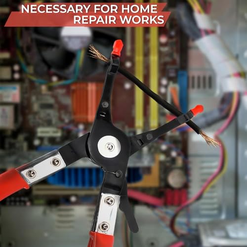 Car Wire Soldering Pliers 9.5 Inch – Carbon Steel Welding Pliers with Non-Slip Grip – Comfortable Design for DIY Soldering, Electrical & Welding Tasks – Precision Tool for Secure Wire Handling - color: Black & Red Soldering Aid Pliers Grip