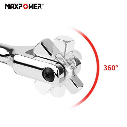 MAXPOWER 1/2-Inch and 3/8-Inch Drive Dual-drive 24-Inch Breaker Bar Flex Handle - size: 24 inch Dual Drive 3/8"+1/2"