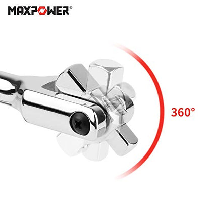 MAXPOWER 1/2-Inch and 3/8-Inch Drive Dual-drive 24-Inch Breaker Bar Flex Handle - size: 24 inch Dual Drive 3/8"+1/2"