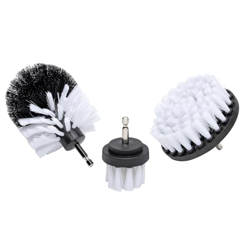 Eastwood Concours Interior Cleaning Drill Brush Attachment Set | 3-PC Professional Brush Scrubber Set for Car Detailing & Automotive Carpet Deep Cleaning | Includes 2", 4" Flat Brushes & 3" Dome Brush