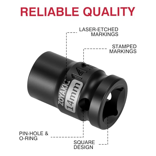 14mm Socket 1/2" Drive Shallow 6 Point CR-MO Metric Impact Socket - size: 14mm, style: 1/2" Drive Standard