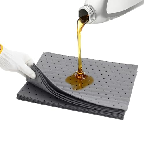 Heavy Duty Oil Absorbent Pads 9.8" x 13" 10 Pcs Automotive Absorbent Pads | Absorbs Up to 5.5 oz per Oil Spill Pads Universal Leak Drip Garage Floor Oil Water Coolant Chemicals Workshop - color: 10 Pack, size: W9.8in,L13in