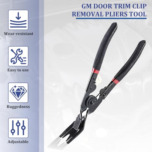 Car Panel Clip Removal Plier, Vehicle Interior Upholstery Trim Clip Remover Tool, Automotive Push Pin Rivet Door Panel Clamp Fastener Removal Plier, Universal for Most Vehicles