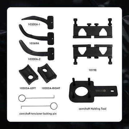 Kuntech Camshaft Phaser Timing Chain Tool Kit for VW Jeep Chrysler Dodge Engines, 3.6 Pentastar Timing Tool Kit – Replaces OEM 10200A, 10202, 10369, 10198A, 2025200090