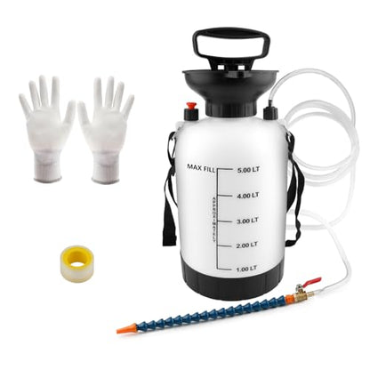 5L Transmission Fluid Pump, Manual Transmission Fluid Transfer Pump with Transparent PU Hose, Brass Switch Valve & Universal Bamboo Nozzle, Oil Filling System for Cars, Trucks, SUV, Marine - size: Fluid Pump-5L