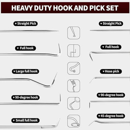 10pcs Pick and Hook Set, Precision Automotive Pick Set | Pick Tool Set Car Auto Oil Seal/O-Ring Seal Gasket Mini Precision Hooks Puller Remover Hook Hose Removal Set