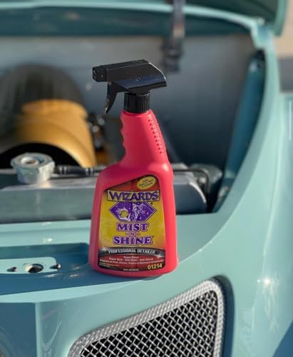 Wizards Mist-N-Shine Professional Car Detailing Spray - Quick Detailer Spray for Cars, Show-Car Gloss, Streak-Free Finish on Paint, Chrome, Glass and Plastic Trim, Wax-Free Formula - 22 oz - size: 22 Fl Oz (Pack of 1)