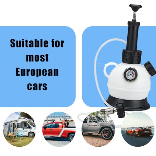 2L Manual Brake Bleeder Fluid Pump, Professional Brake Bleeder Kit with 1L Brake Fluid Bleed Bottle, Brake Fluid Bleeder Kit,Brake Bleeding Vacuum Pump Kit for Most European Car Models