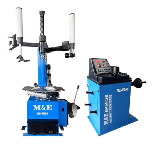 KATRAX ME-T530Z 2.0HP Tire Changer with Bead Blaster Double Assist Arm & ME-B600 Wheel Balancer Machine Combo - color: Blue530+600