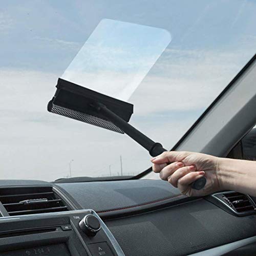Window Squeegee Cleaning Tool 2 in 1 Window Cleaning Car Squeegee Windshield Cleaning Sponge and Rubber Squeegee,Black, Auto Squeegee