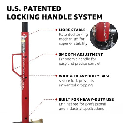 BESTOOL 1.5-Ton (3000Ibs) Underhoist Support Stand with Handle, Adjustable Height 30.7'' to 70.8'', Multi-Functional Topped Adapter, Easy Switching, Supporting Vehicle Components（US Patented） - color: 1.5 Ton Underhoist Stand