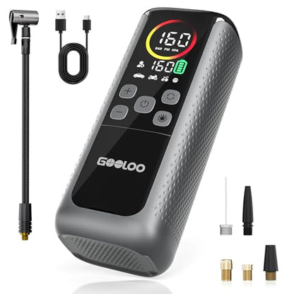 GOOLOO GT160 DUAL Heavy-Duty Tire Inflator Portable Air Compressor | Built for Heavy-Duty Vehicles • 160 PSI Max • Dual-Cylinder Pump • 10000mAh Battery • Fast Inflation