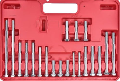 JEGS Universal Harmonic Damper Balancer Puller/Installer Tool Set | Includes 30 Bolts, 9 Adapters, 11 Washers, 1 Five Inch Puller Screw With Body, And 1 Puller Flange | Universal Harmonic Balancer Puller/Installer Set; plastic construction for easy remova