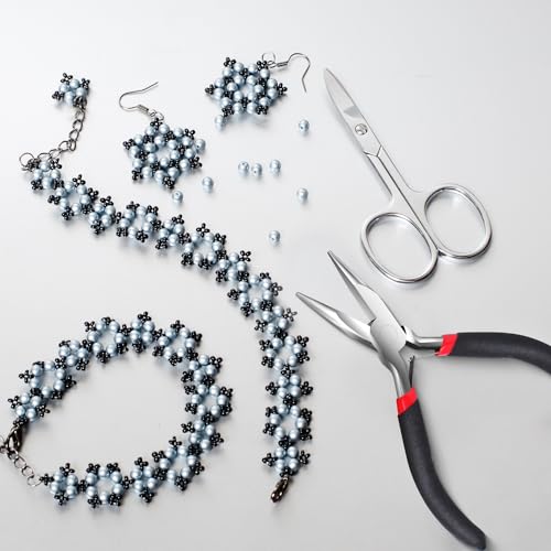 Black Needle Nose Pliers 4.5 Inch Long Nose Pliers with Comfort Grip for Jewelry Making, Handmade Craft, Wire Wrapping