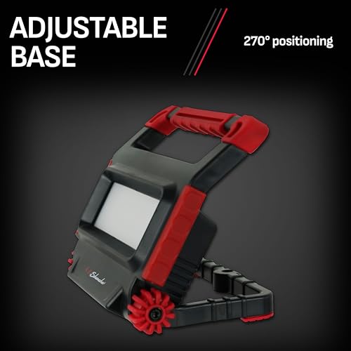 Schumacher Electric Lithium Rechargeable Work Light, SL923, 270 Degree Adjustable Base, 1400 Lumens, Three Charging Modes, USB Charging Port